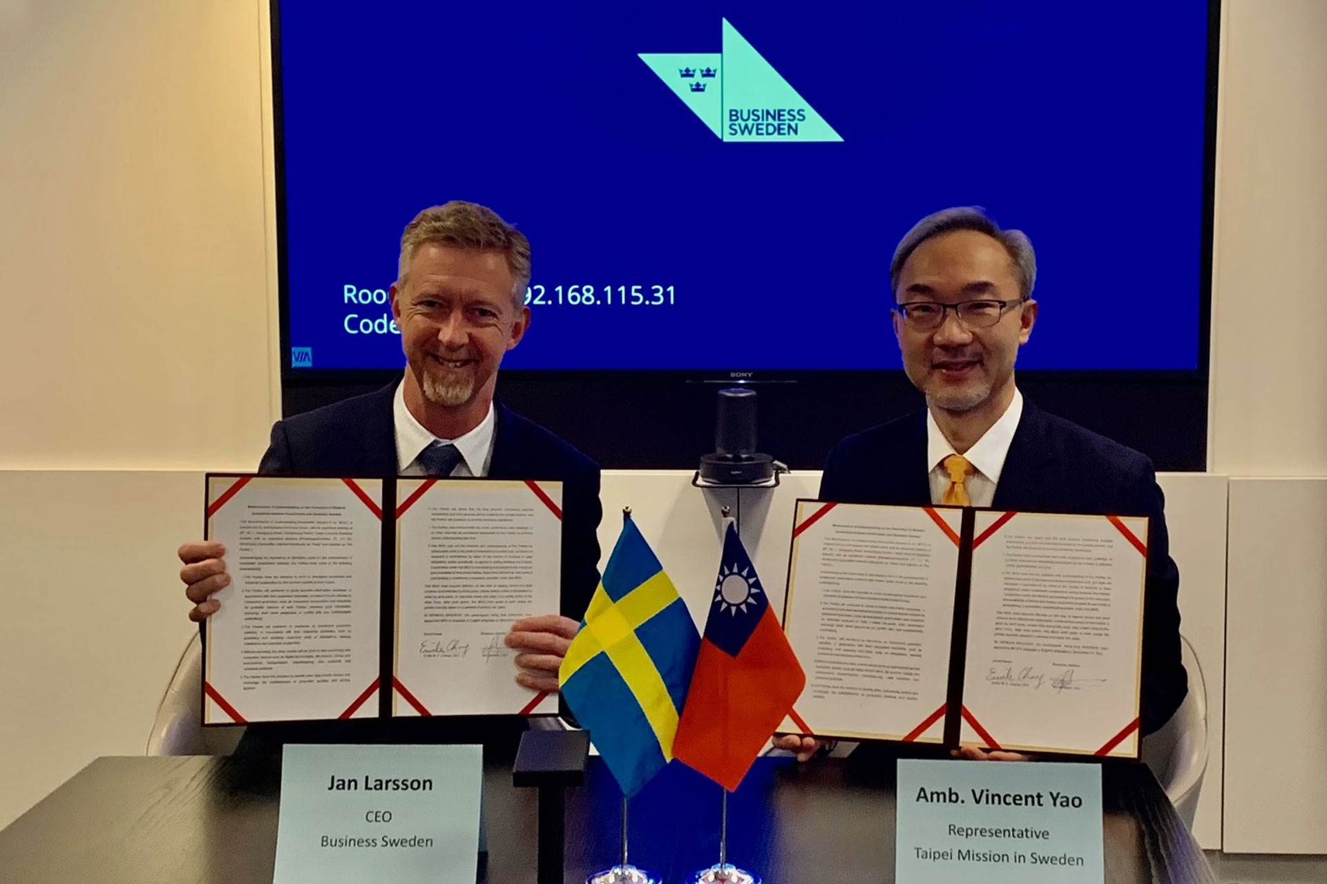 投資臺灣事務所與Business Sweden簽署臺瑞典促進投資備忘錄相片-3
